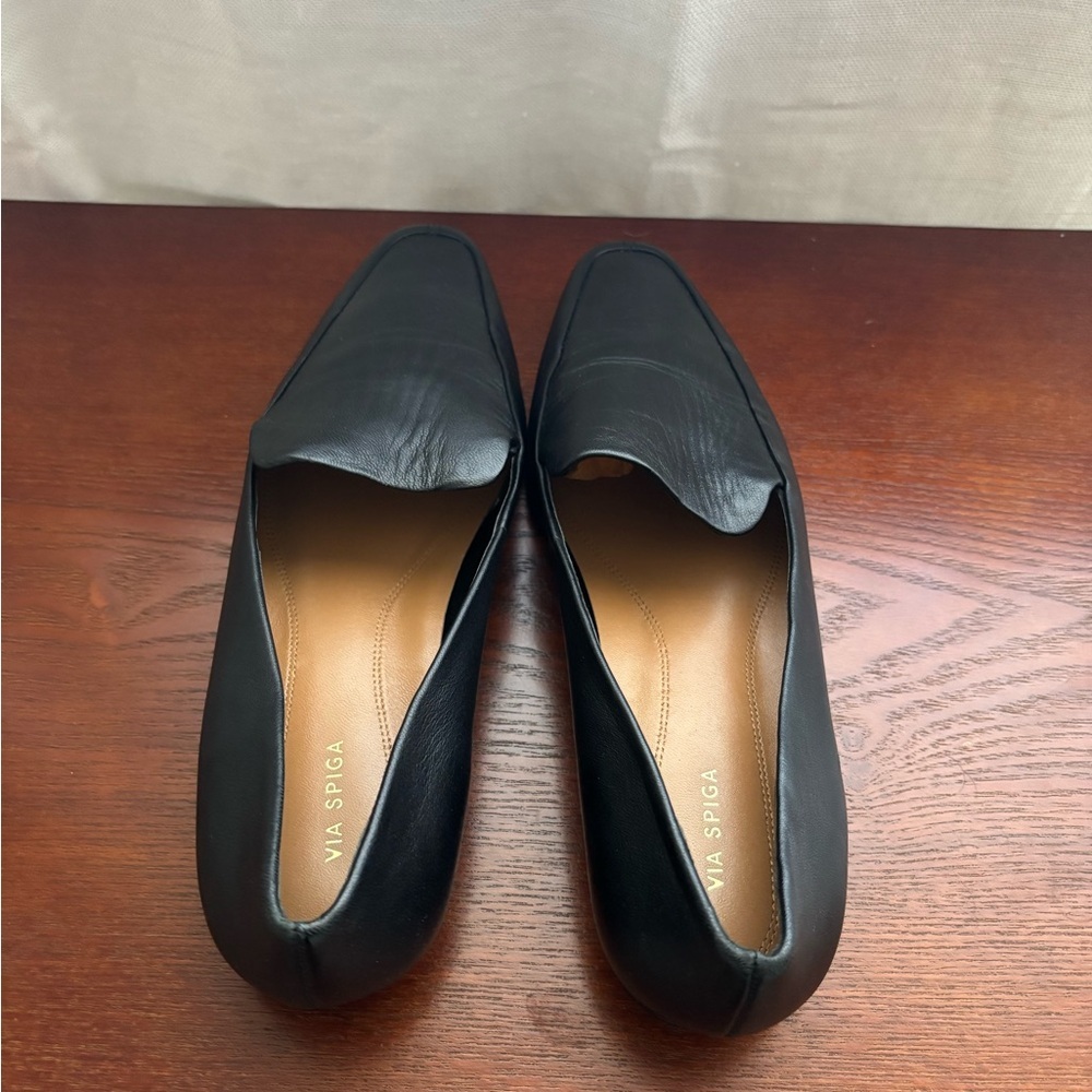 Via Spiga Black Leather Driving Loafer - Picture 5 of 7